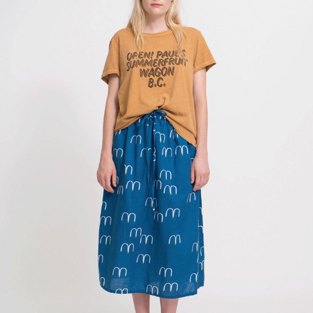 Bobo Choses Blue Midi Skirt with Geometric Pattern